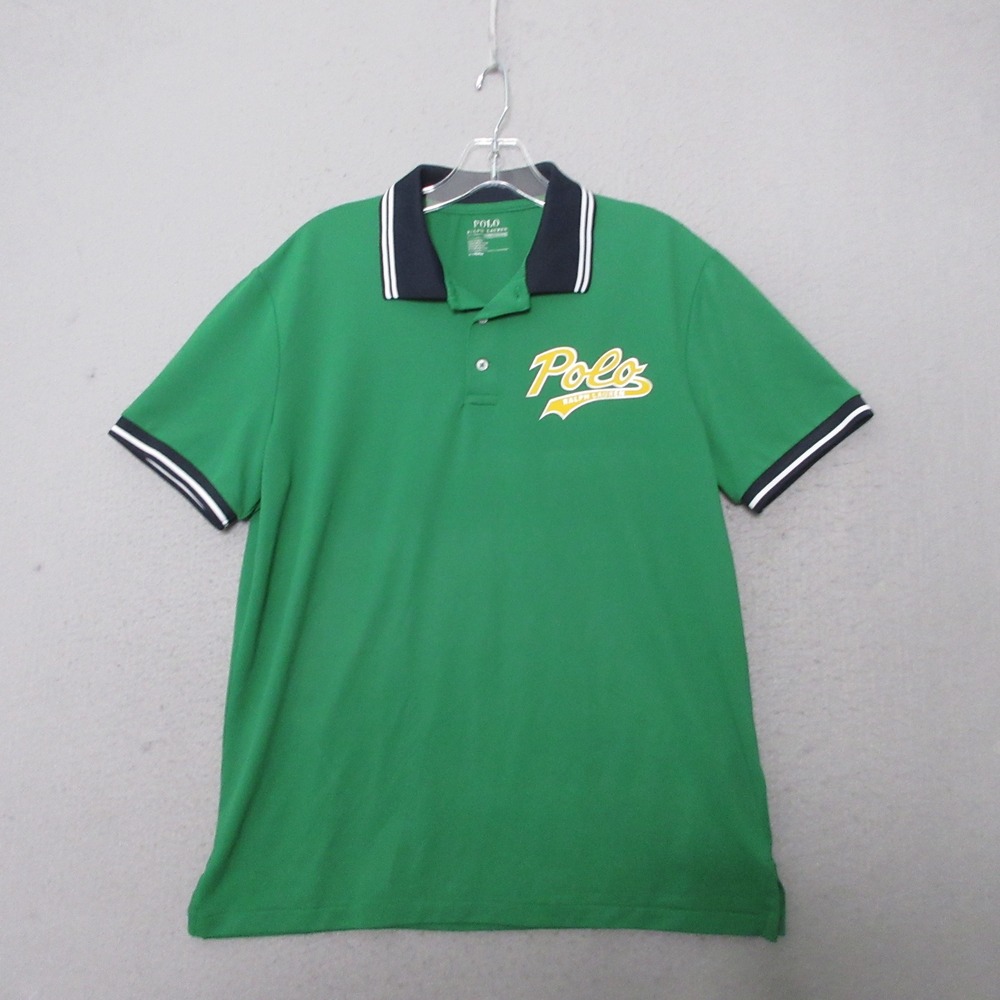 Polo Ralph Lauren Polo Shirt Men Medium Green Performance Logo Preppy Sporty